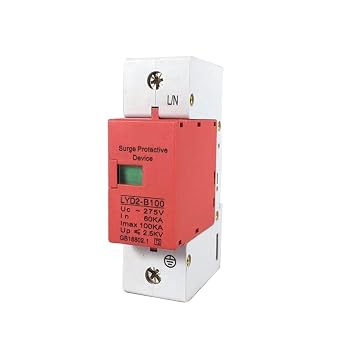 Arrester Device B100-1P 80KA100KA 275V 385V 420V AC SPD House Surge Protector Protective Low-Voltage Arrester Device 1P+N Lightning Protection Size 420V