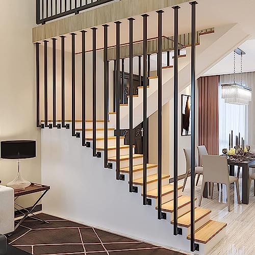 Rambarde d'escalier en fer forgé de 100 cm, design noir de villa