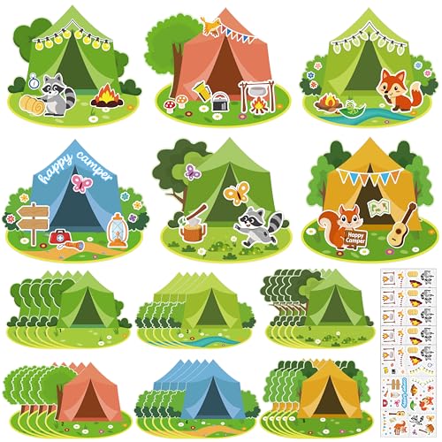 Moon Boat 30 Sets Camping Craft Sticker Kit - DIY