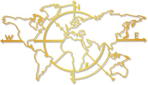 Miniatura 8 de Decoración de pared metálica del Coliseo Roma, arte de pared con mapa del mundo, regalo de inauguración de la casa, colgantes de pared, mapa del