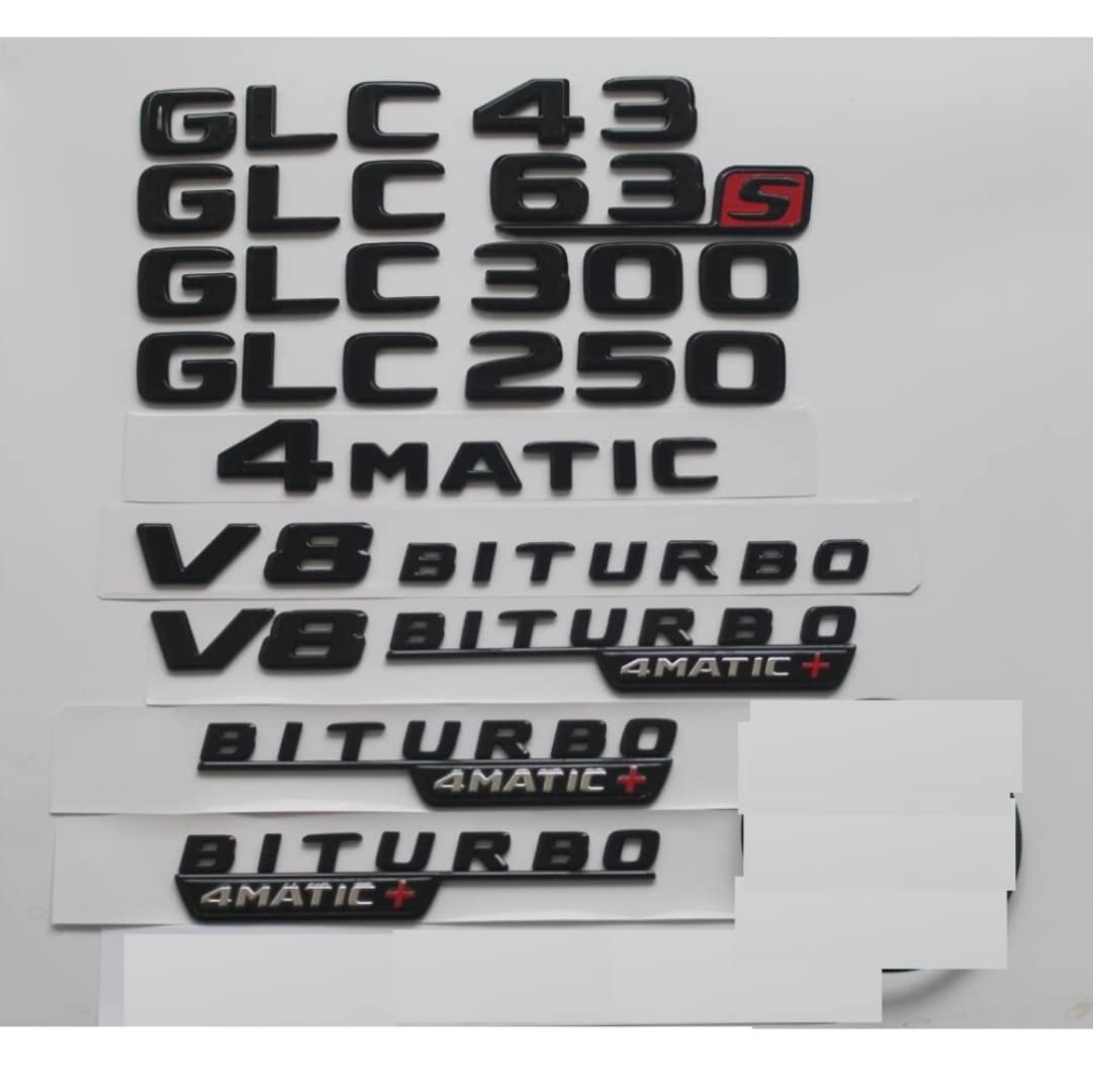 Gloss Black For Mercedes Benz X253 C253 W253 GLC43 GLC53 GLC63 S AMG GLC250 GLC300 GLC320 GLC350 GLC400 Trunk Rear Star Emblems (GLC 300,Gloss Black)