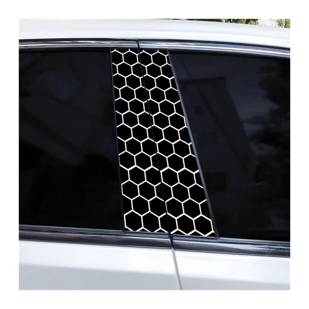 Body Parts 2pcs Car Center Pillar Sticker Honeycomb Universe Auto B-Pillar Waterproof Protective Film(O)