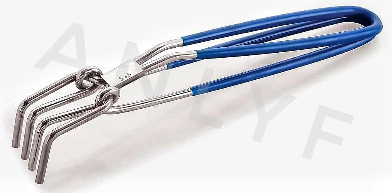 ANLYF Pakkad for Kitchen | Hot Pot Utensil Gripper | Pot Lifter with Vinyl Coated Handle | Multipurpose High Grade Stainless Steel Wire Tong - Utility Pakkad - Sandasi - Sansi 2