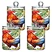 Zhirexin Sunflower Rooster 2PC Airtight Transparent Plastic Storage Jar, Food Storage Container, Can Store Candy, Salt, Coffee Beans, With lid, Easy To Use