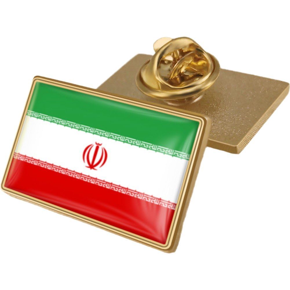 Uzztfa Style 2 Iran Flag Lapel Pin Country Flag Brooch Pin Badge Travel Brooch Souvenir Pin For Hat Clothes Backpack