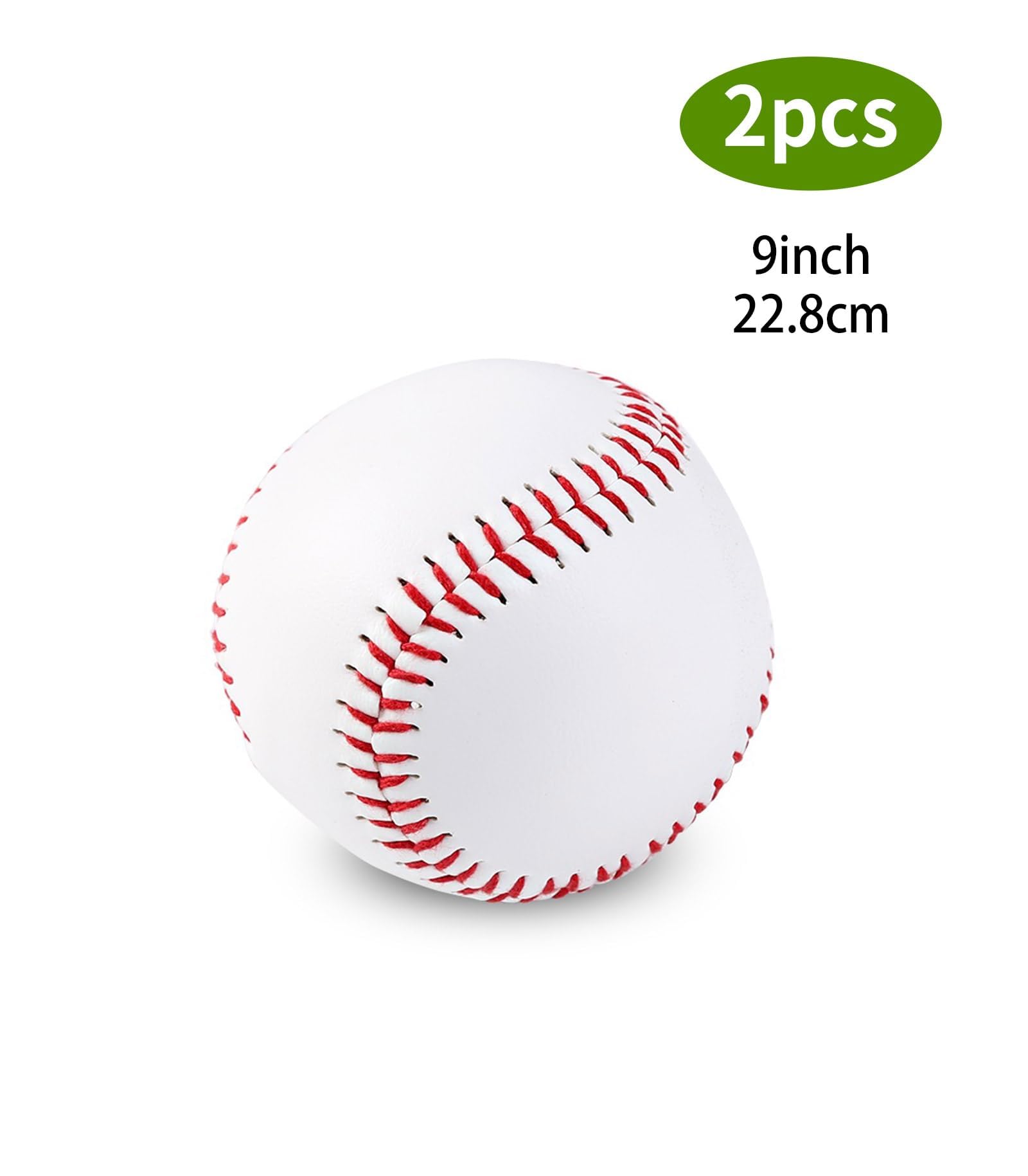 Pelotas de Béisbol Suave de Práctica PU 9 Pulgadas, Reducir Impacto Entrenamiento, 2 Piezas