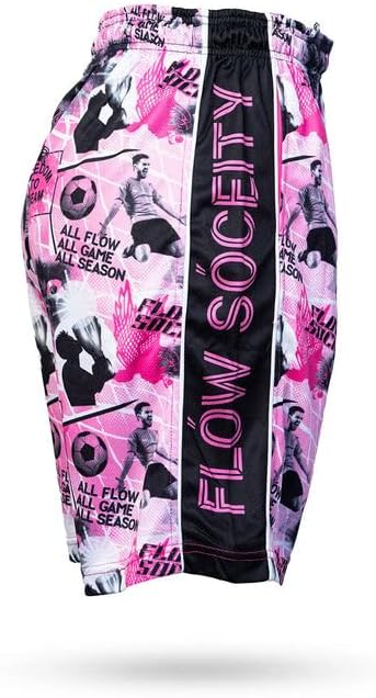 Flow Society Freedom to Dream Soccer Attack Boys Shorts - Lacrosse - Baseball - Football - Hockey - Basketball - Pink
