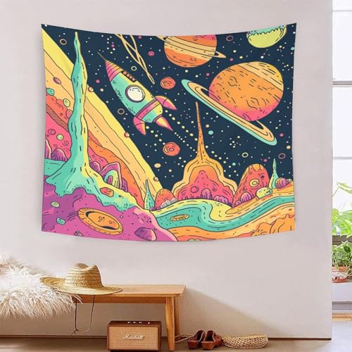 Tapisserie galaxie 3D en polyester doux lavable pour grand poster mural