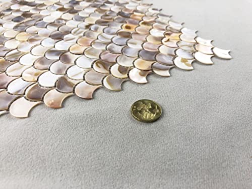Nc Mother Of Pearl Tile Light Colorful Fan Scale Shell Mosaic Tile For Kitchen Backsplashes Bathroom Tiles #TOP4