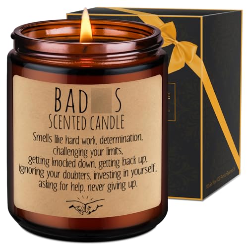 LEADO Badass Candle - Congratulations Gifts for Women, Men, Inspirational Gifts, Boss Lady Gifts, Promotion, New Job Gifts - Funny Graduation Gifts, Proud of You, Mental Health Gifts, Birthday Gifts
