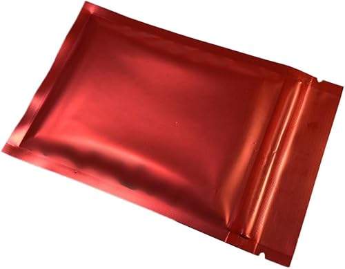 Miniatura 5 de QQ Studio 100 bolsas de embalaje plano resellables QuickQlick de doble cara de papel de aluminio de color metálico (rojo mate, 4 x 6 pulgadas)