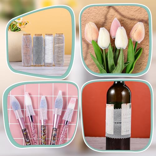Image of 100PCS Thread Net Spool Saver, Cosmetic Makeup Brush Protective Sewing Embroidery Threads Net Mesh Sewing Thread Cones Nets for Quilting Winding Embroidery Serger Spools White 11.5 * 1cm