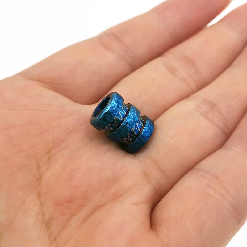 Hand Carving Titanium Paracord Bead,EDC Tools Knife Flashlight Lanyard Cord Beads Metal Charms Accessories,1pc - Image 6