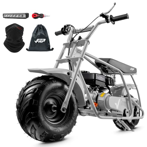 Image of FRP Mini Dirt Bike GMB100, 99 CC Gas Powered 4 Stroke 3HP, Off Road for Kids and Adult, Trail Bike Up to 28 Mph, Weight Support Up to 220 LBS (Gray)