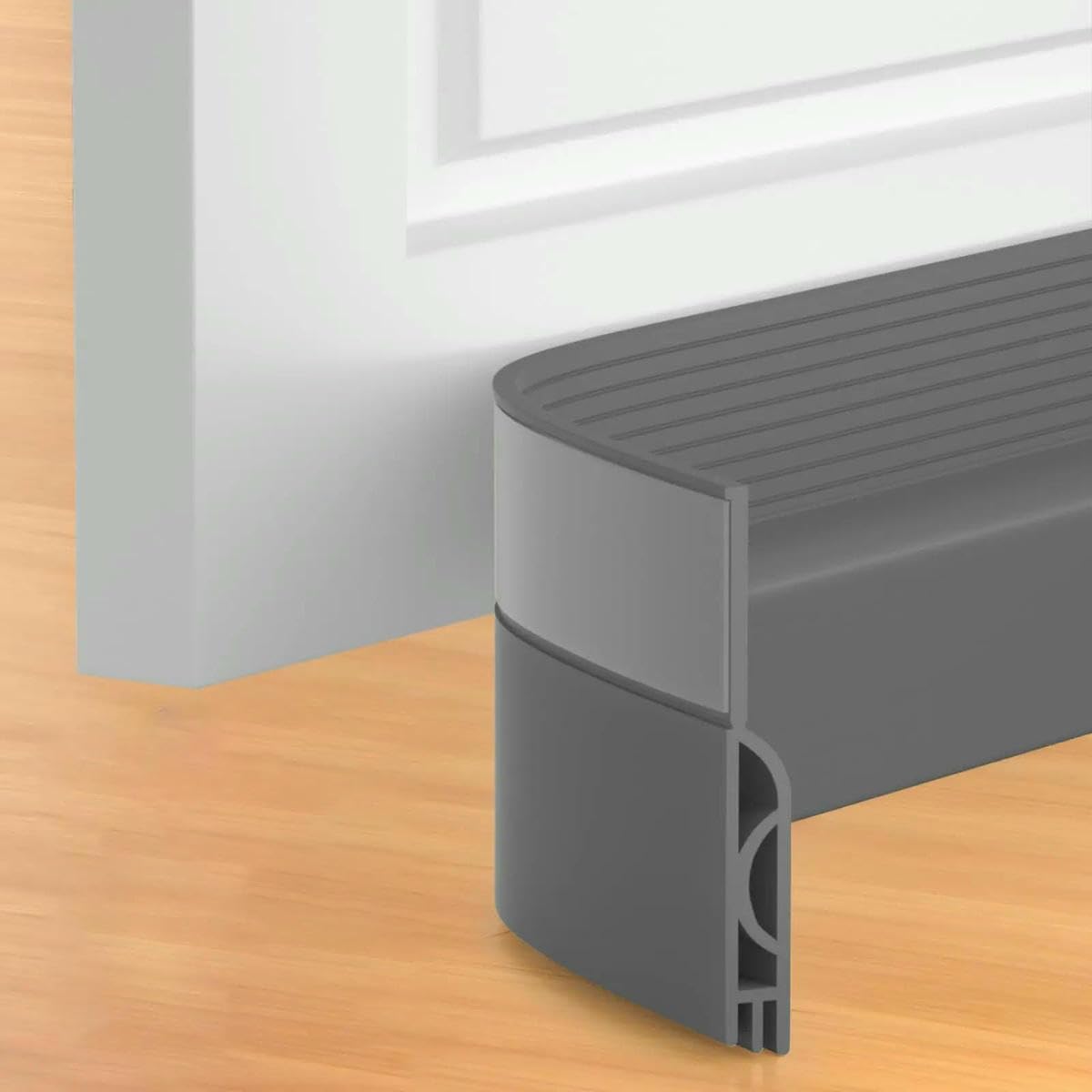 Yfshc 1M-Gray 1/2M Door Draft Stopper Sweep Under Door Gap Filler Seal Strip Soundproof Insulation Weather Stripping For Heating And Cooling