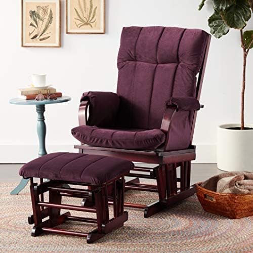 Artiva USA Dwelling Deluxe Microfiber Cherry Wooden Glider and Ottoman Set, Royal Purple 7 51mD JhSDCL. AC
