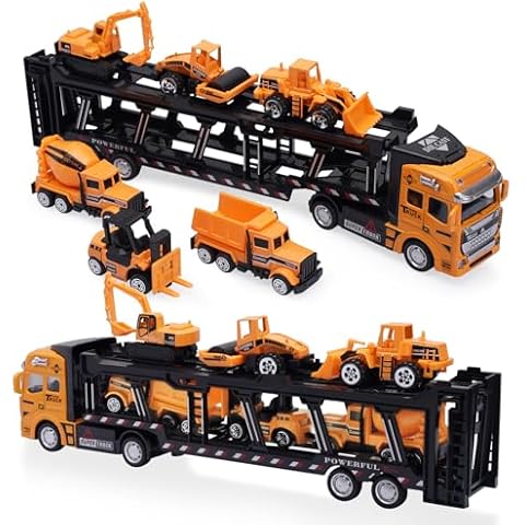 Crelloci 7pcs Construction Truck Toy Set Cover