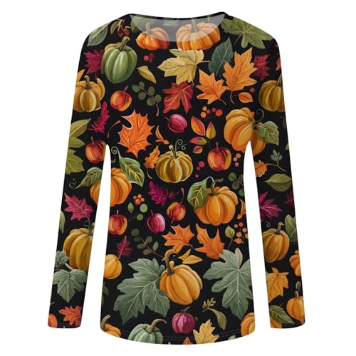 Halloween Shirts for Women Long Sleeve Plus Size Fashion Crewneck Comfortable Tshirts Halloween Costumes for Women
