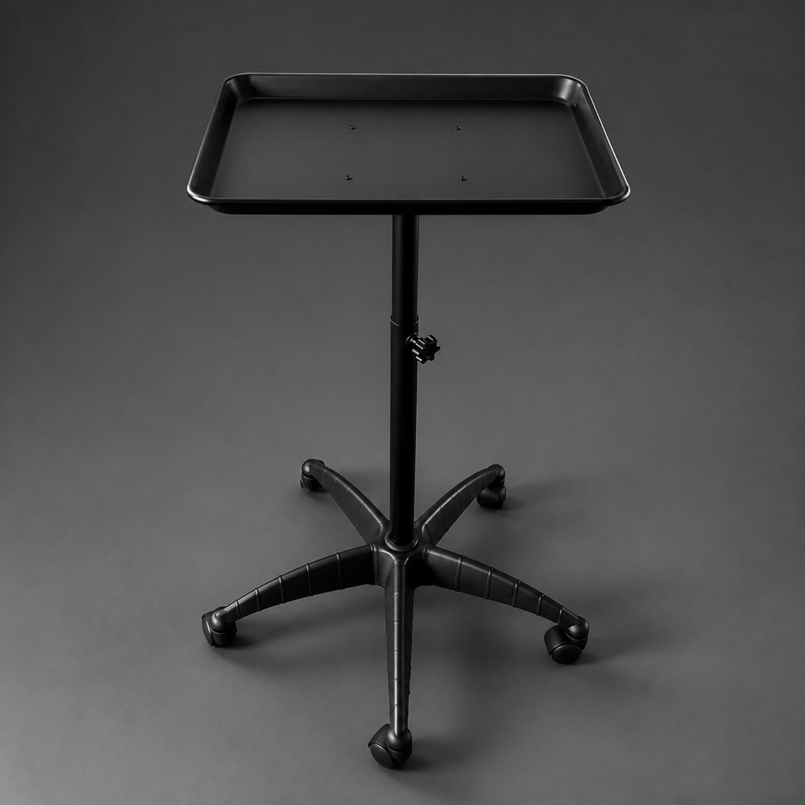Carrello da Salone in Plastica Mobile Carrello da Parrucchiere Salvaspazio per Parrucchieri, Estisti, Nero, Senza Portautensili