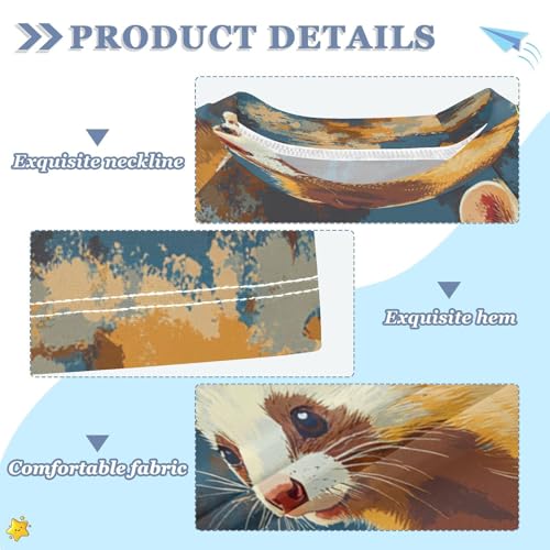 Boys Short Sleeve T-Shirts Retro Ferrets Skunk Rashguard Kids Swim Shirts Sun UPF 50+3