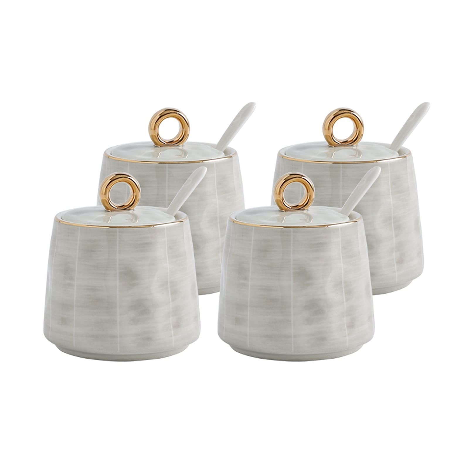 TBLOTYD Condiment jar Spice Racks Light Luxury Seasoning Pot Ceramic Household Sugar Bowl Salt Bowl Kitchen Seasoning Pot Combination Condiment Pots Seasoning Jars