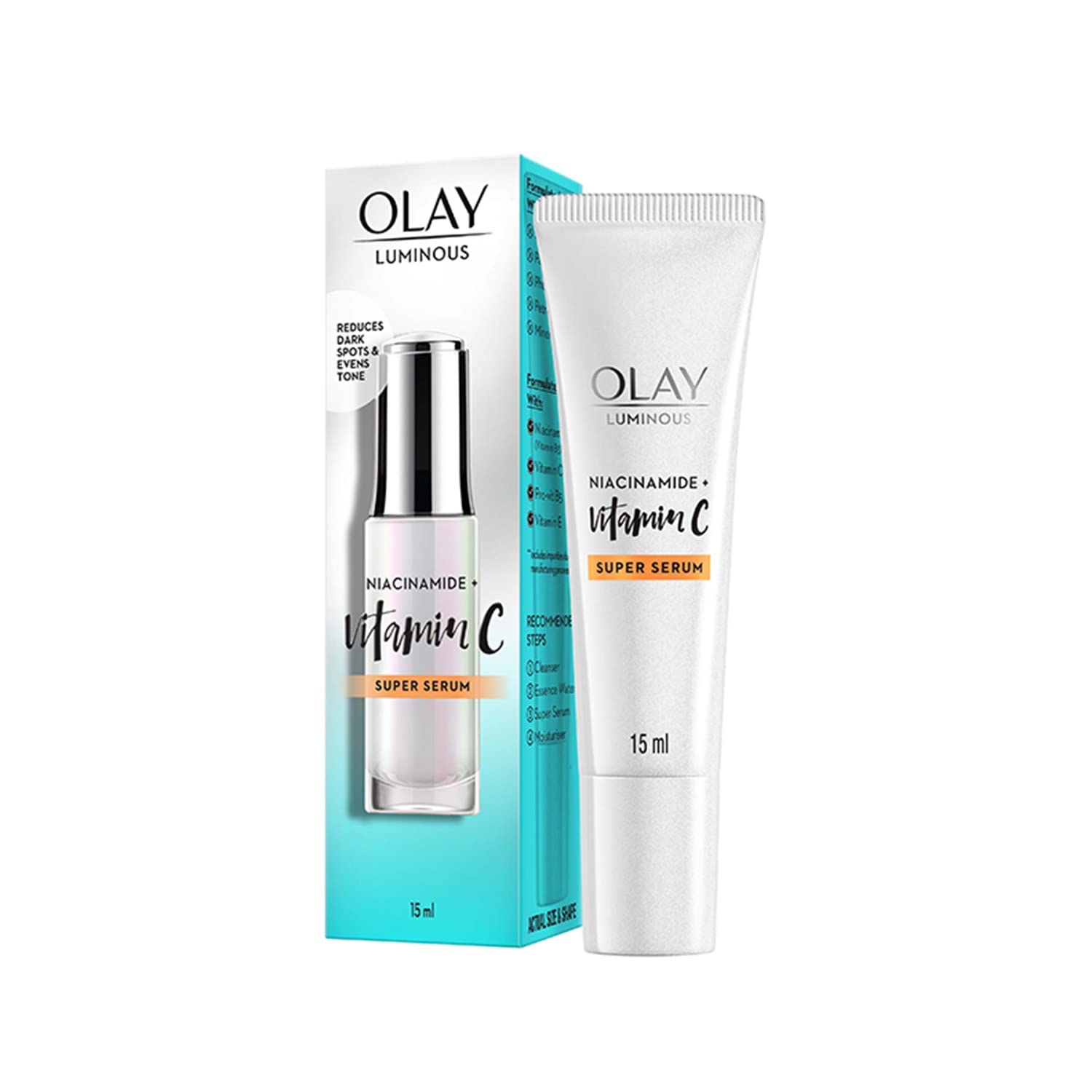 Olay Vitamin C Face Mini Serum with Niacinamide l Dark Spot Reduction l  Even Glow & Smooth Texture l Normal, Oily, Dry & Combination Skin l  Parabens & Sulphate-free l 15ml :