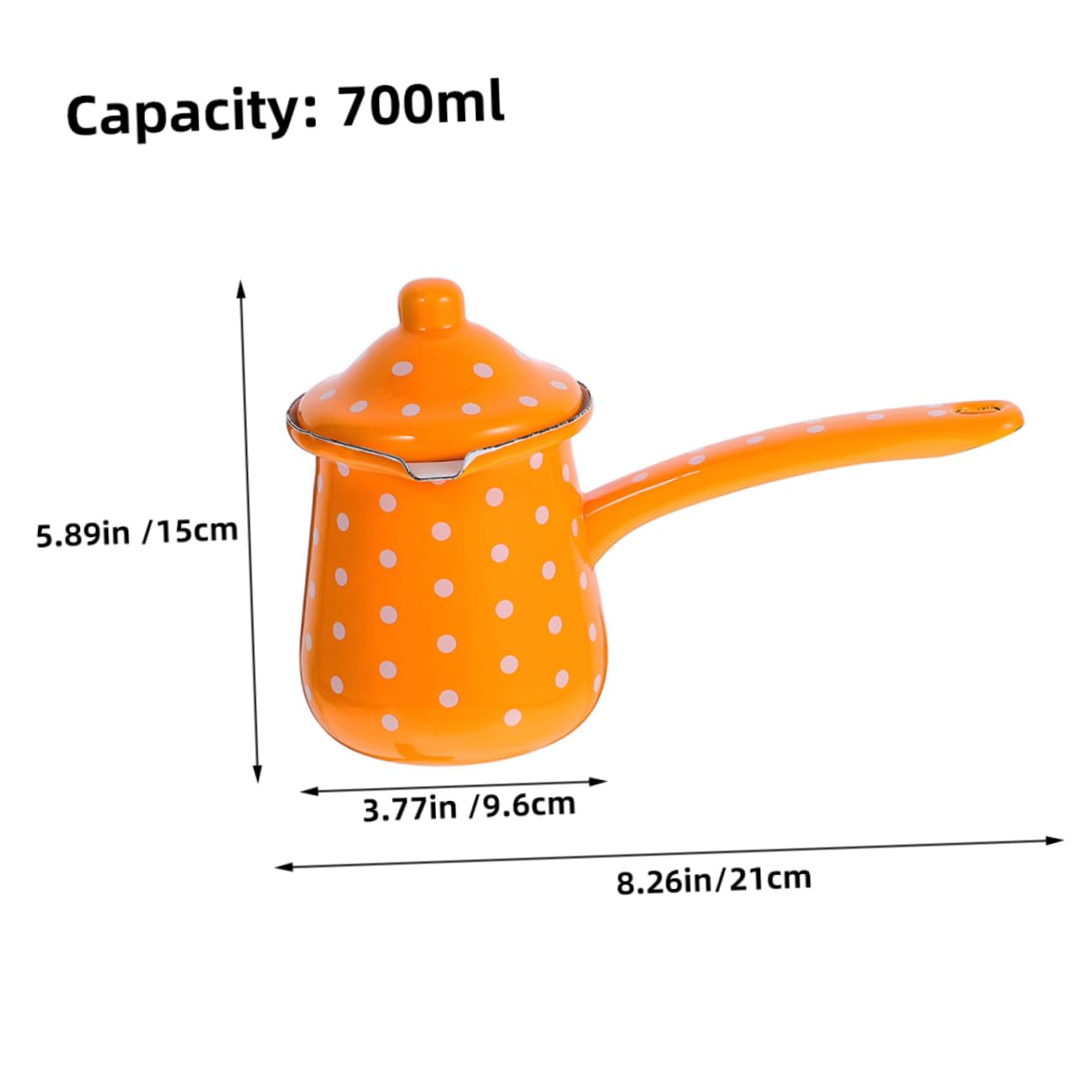 STOBAZA Compact Enamel Coffee Kettle Vintage Turkish Coffee Pot for Home Use Heat and Cold Resistant Smooth Curve Design Easy Pour Spout for Coffee Rooms and Daily Brewing