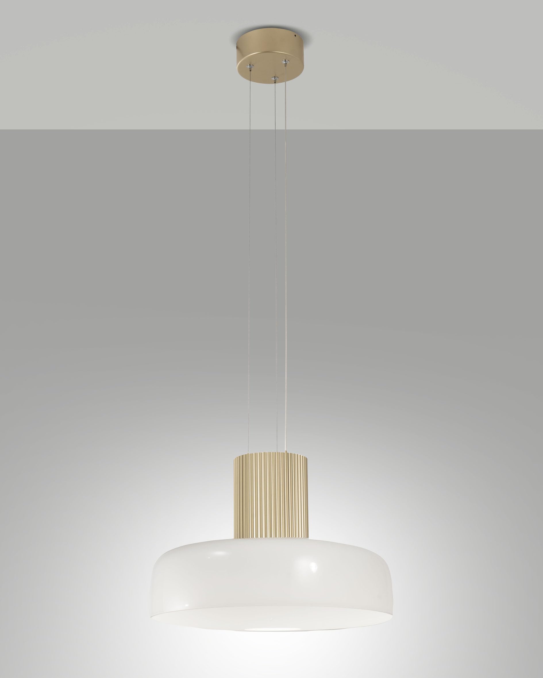 Lunar LED Pendant Light 26 W 3150 lm CCT 2700 K/3000 K/4000 K, Metal Frame and Blown Glass, Step-Dimmable, White - Lunar
