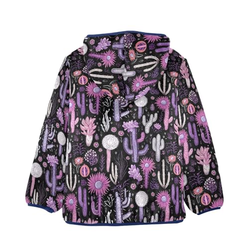 CHIFIGNO Purple Cactus Winter Coats for Toddler Boys, Toddler Zip up Hoodie Boy Boys Lightweight Jacket for Fall Winter Spring 7-8Y2