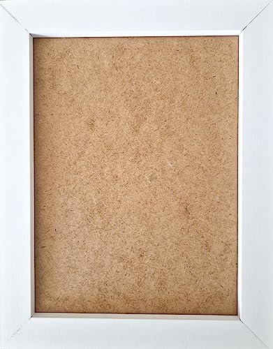 Aryllis 8x6 Photo Frame, White, U.K. Manufactured, Free-Standing and Wall Hanging Picture Frame with Perspex Front