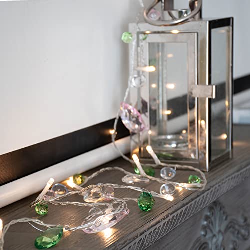 Yolight Bohemia String Lights Battery Operated Acrylic Crystal Fairy Lights, 10Ft 30 Led Pastel Jewels Light Garland With Remote Timer For Bedroom Wedding Party Christmas Fireplace Easter Decoration #TOP1