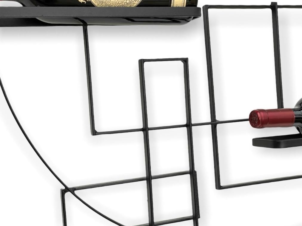 DanDiBo Scaffale vini “Pi4” Supporto bottiglie in metallo 80 cm Porta bottiglie Scaffale a parete Scaffale