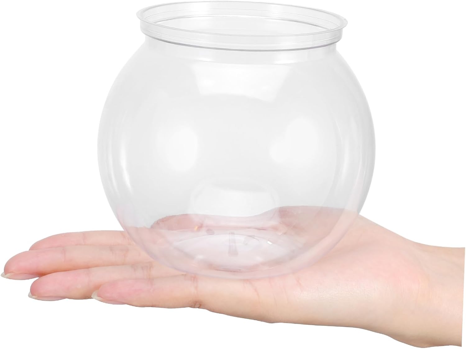 Milisten 6Pcs Clear Round Plastic Fish Bowls Small Portable Fish Tanks for Goldfish Home Office Decor Easy to Resistant Design