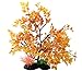 Anleo Artificial Aquarium Ornament Plant Aquatic Decor Tree/Underwater Plastic Trees for Home Office Saltwater Freshwater Tropical Fish Tank Decorations (Yellow)