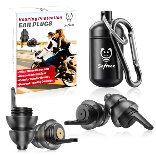 Image of Motorcycle Ear Plugs for Wind Noise Reduction, 2 Filter Options Reusable Motorcycle Accessories, Soft Comfortable Hearing Protection Earplugs for Motorbike, Touring, Racing, Riding - 25dB Biker Gifts