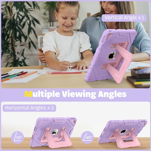 Fintie iPad 第9 / 8 / 7世代 2021/2020/2019 10.2インチ用ケース キッズケース 子供用 耐久 耐衝撃 頑丈 全面保護 内蔵スタンド付き(パープル)