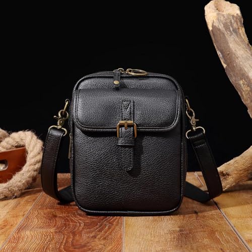 2025 Upgrade Vintage Double Layer Large Capacity Mini Messenger Bag, Leather Small Purse Crossbody Shoulder Bag for Women Men2