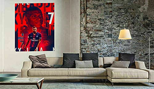Impression d'art Kylian Mbappé grand format 150x100 cm déco de prestige