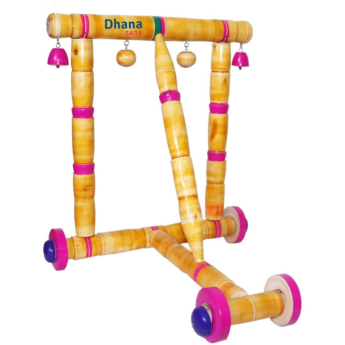 DHANASARA Baby Wooden Walker- Traditional Wooden Walker for Babies- First Step Activity for Kids Perfect Age for 6 Months & Above