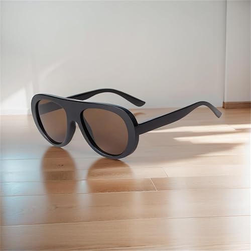 Miniatura 3 de ADE WU Gafas de sol de aviador de moda, retro, vintage, chic, gruesas, atrevidas, redondas, estilo piloto, gafas de sol unisex