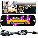 LED Car Sign for Rideshare Drivers, Compact Windshield Light for Enhanced Visibility, USB Powered Taxi Display, Easy Suction Mount-Taxi LED Panel Sign for Cars SUV (Pink)