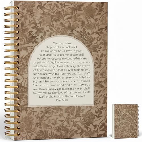 Cuaderno cristiano con versículos bíblicos seleccionados y estética floral vintage