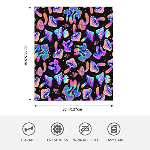 Mushrooms Flannel Throw Blanket Soft Lightweight Warm Blanket All Season Sofa Blanket Can Be Used In Office Living Room Bed Suitable For Children Adults Or Teenagers 60"X50" Inches #TOP3