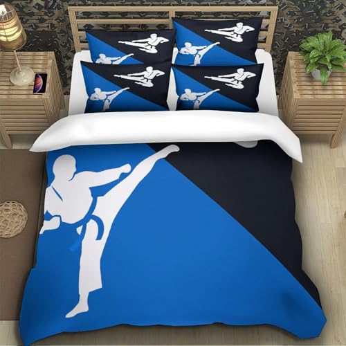 Housse de couette karaté 3D en microfibre 135x200 cm pour lit simple - 5