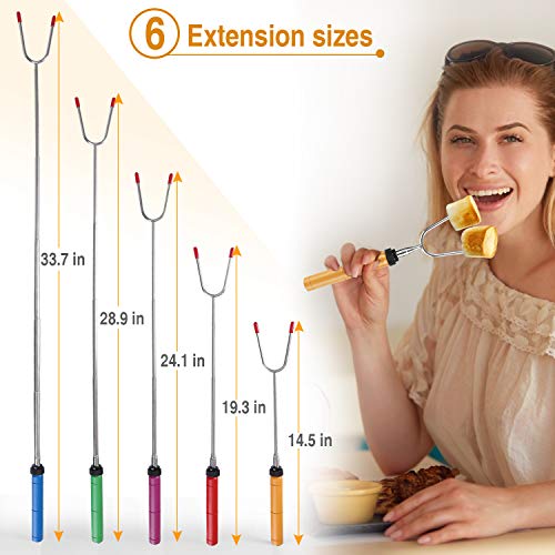 image for Ajmyonsp 5Pcs Marshmallow Roasting Sticks Smores Skewers 34inch Thicke