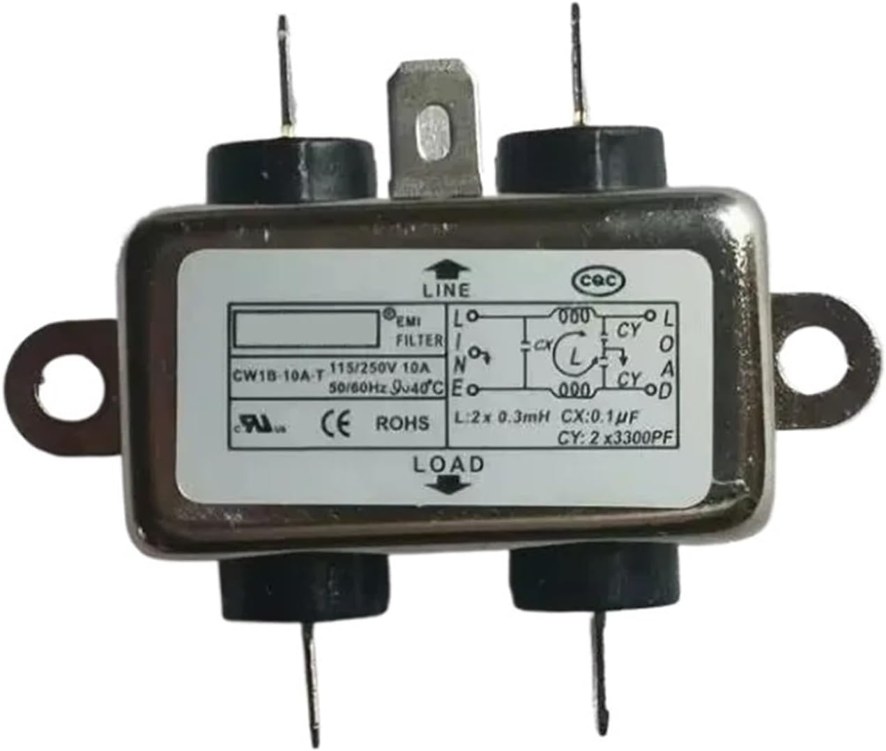 CW1B-10A-T 10A 115V 250V 50/60HZ EMI Power Filter CW1B-3A-T CW1B-6A-T(CW1B-10A-T)