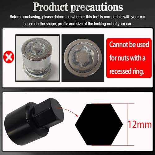 Image of G-Wheel Locking Nut Key Compatible with Toyota, Lexus, Tacoma | Wheel Lock Nut Socket Adapter, Anti-Theft Lug Nut Removal Tool, Anti-Theft Screw Remover, Repair Tool, Tyre Fitting, garage