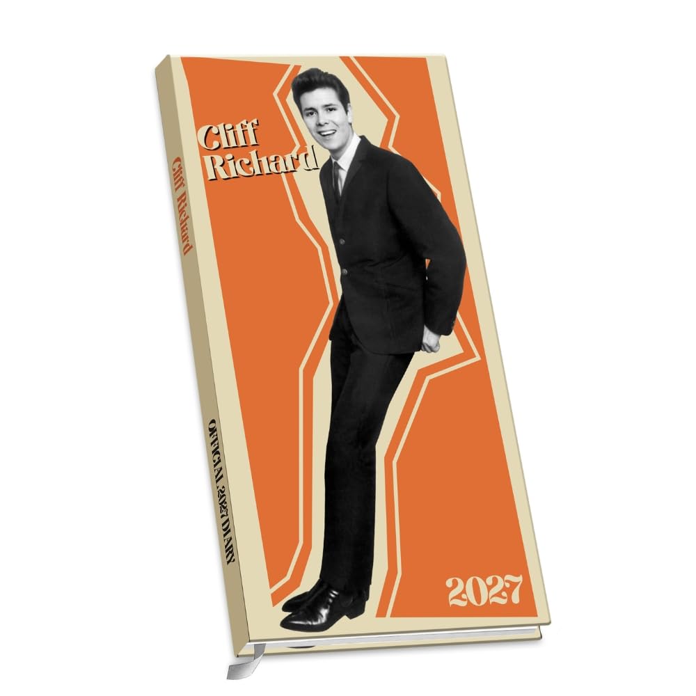 Cliff Richard 2027 Slim Diary Official Licensed Diary, Week-to-View Layout, Compact Slim Format, Iconic Career Photography, Everyday Diary for Cliff Richard Fans