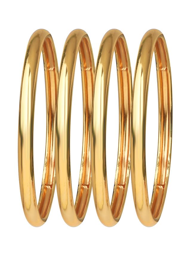 Biyu Golden Gleam Classic Allure: Stunning Bangles Charm and Shine | Premium Bangles | Plain Bangle | Modern bangle For Women and Girls (Pack Of 4) (B0D47QXVR8) Amazon Price History, Amazon Price Tracker