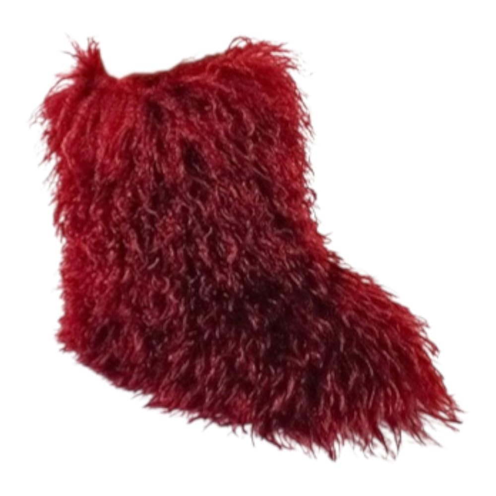 Womens Faux fur Furry Fluffy Short Snow Flat Boot -Mid-Calf Outdoor Indoor Boots